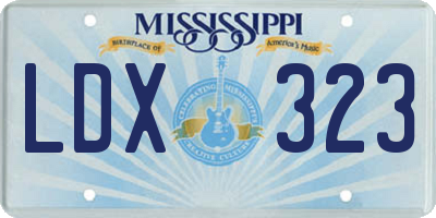 MS license plate LDX323