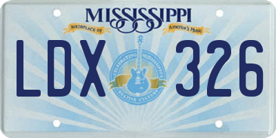 MS license plate LDX326