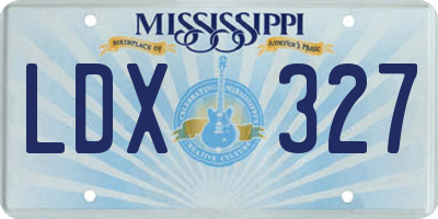 MS license plate LDX327