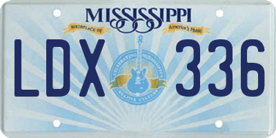 MS license plate LDX336