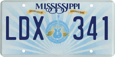 MS license plate LDX341
