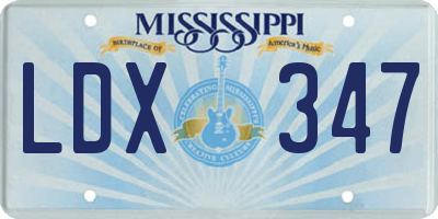 MS license plate LDX347