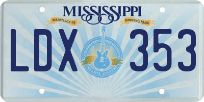 MS license plate LDX353
