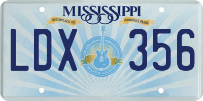 MS license plate LDX356