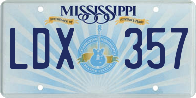 MS license plate LDX357