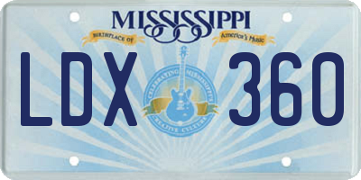 MS license plate LDX360