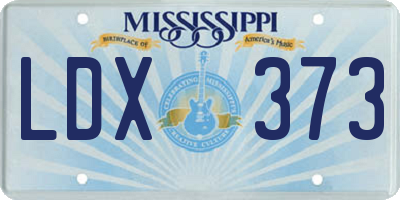 MS license plate LDX373