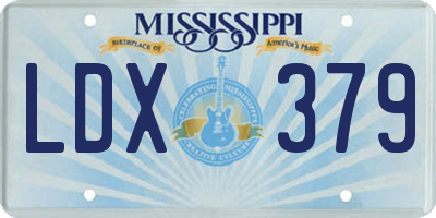 MS license plate LDX379