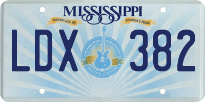 MS license plate LDX382