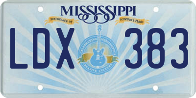 MS license plate LDX383