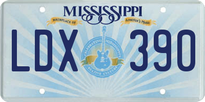 MS license plate LDX390