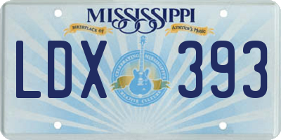MS license plate LDX393