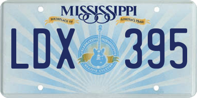 MS license plate LDX395