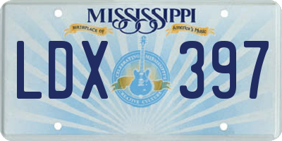 MS license plate LDX397