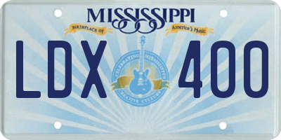 MS license plate LDX400
