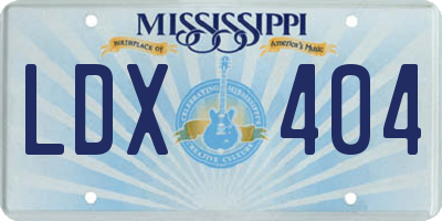 MS license plate LDX404