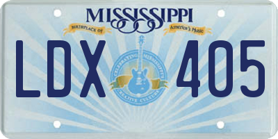 MS license plate LDX405
