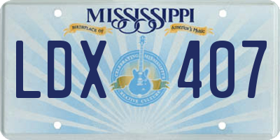 MS license plate LDX407