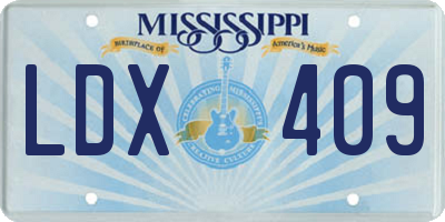 MS license plate LDX409