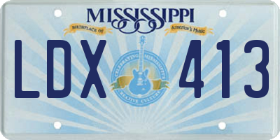 MS license plate LDX413