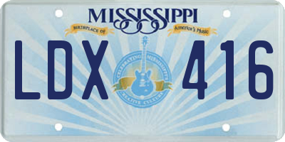 MS license plate LDX416