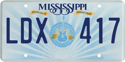MS license plate LDX417