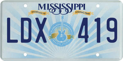 MS license plate LDX419