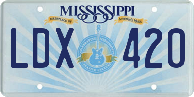 MS license plate LDX420