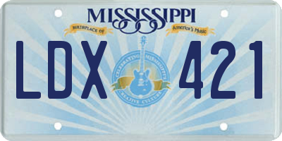MS license plate LDX421