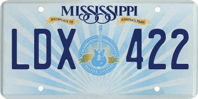 MS license plate LDX422