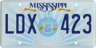 MS license plate LDX423