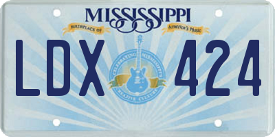 MS license plate LDX424