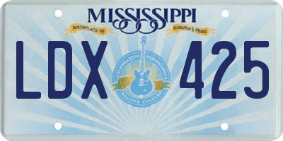 MS license plate LDX425