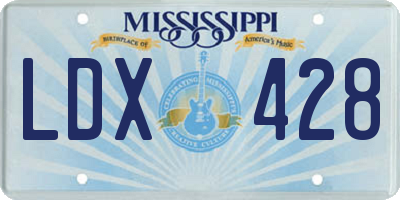 MS license plate LDX428