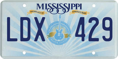 MS license plate LDX429