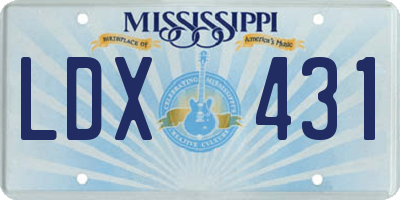 MS license plate LDX431