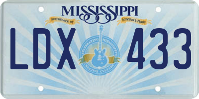 MS license plate LDX433