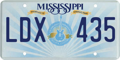 MS license plate LDX435