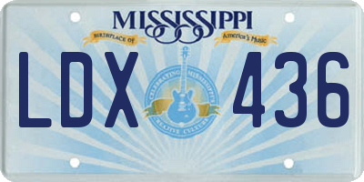 MS license plate LDX436