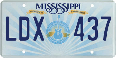 MS license plate LDX437