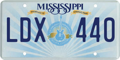MS license plate LDX440