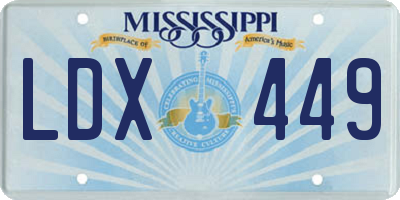 MS license plate LDX449