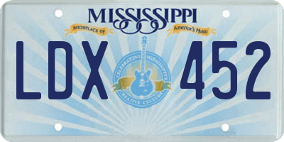MS license plate LDX452