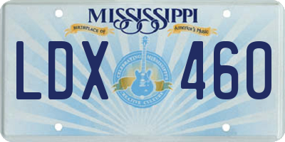 MS license plate LDX460