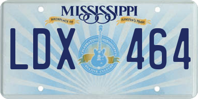 MS license plate LDX464