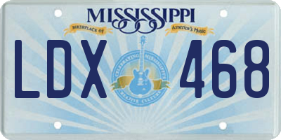 MS license plate LDX468