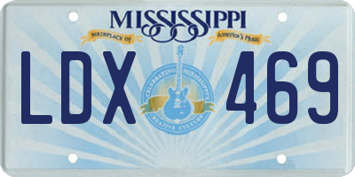 MS license plate LDX469