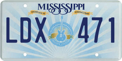 MS license plate LDX471