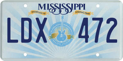MS license plate LDX472