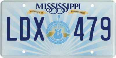 MS license plate LDX479